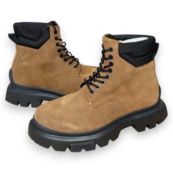 HUGO Fabyan Men's Brown Leather Textile Hiking Boots US 9 (EU 42) MSRP $230 - Picture 4 of 4